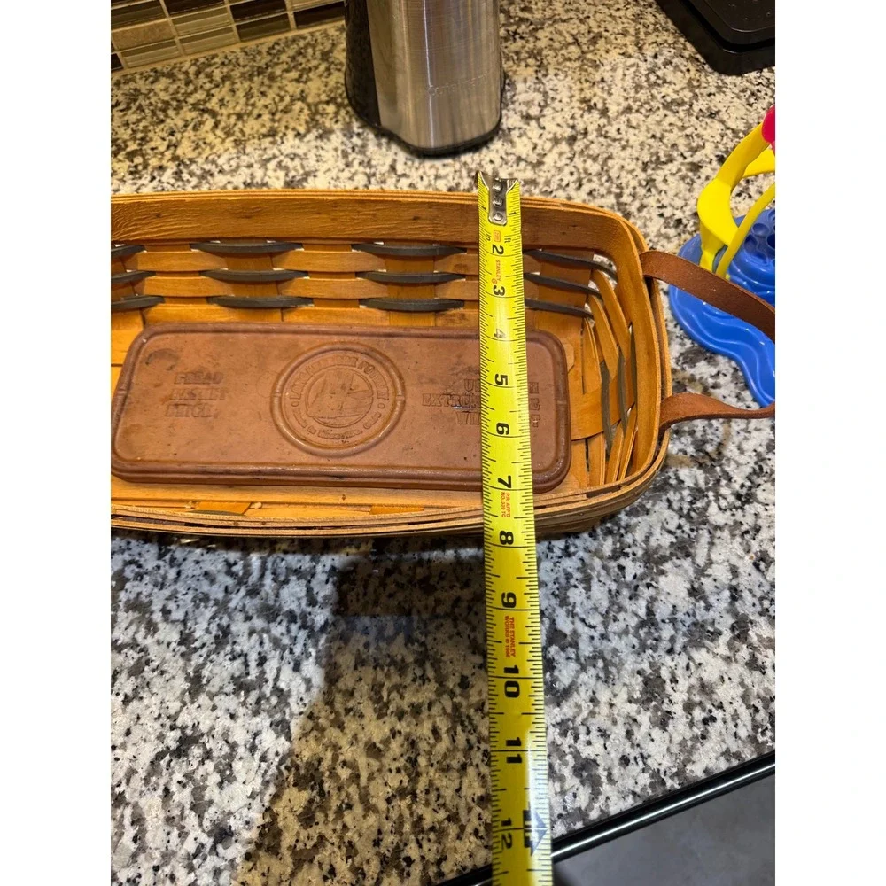 Longaberger Bread Basket w/ Liner & Stone |‎ Handwoven Dresden OH | 1997
